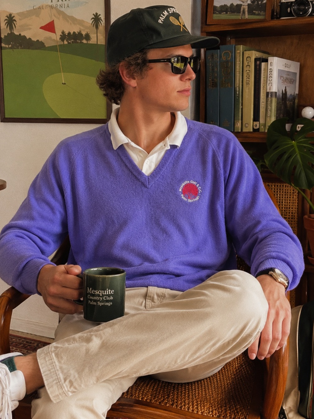 Vintage 80s 90s Pickering Golf Sweater S Palm Springs Country Club USA - Picture 2 of 5